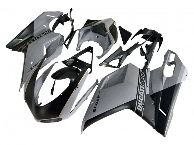 Venta Carenados Moto Ducati 848 2007-2014 - Plata Oro Negro Mate