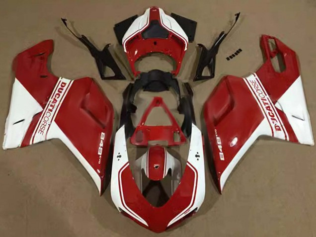 Venta Carenados Moto Ducati 848 2007-2014 - Blanco Rojo Corse