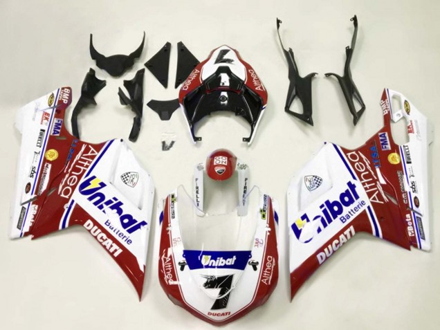 Venta Carenados Moto Ducati 848/1098/1198 2007-2014 - Blanco Rojo Azul Unibat 7