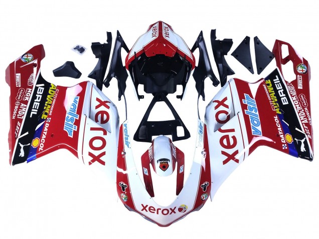 Venta Carenados Moto Ducati 848/1098/1198 2007-2014 - Blanco Rojo Negro Brillante Valsir Xerox