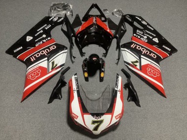 Venta Kits Carenado Moto Ducati 848/1098/1198 2007-2014 - Blanco Rojo Negro Brillante