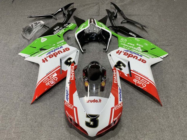 Venta Carenados Moto Ducati 848/1098/1198 2007-2014 - Blanco Rojo Verde Valsir 3