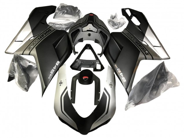 Venta Carenados Moto Ducati 848 2007-2014 - Plata Negro Mate