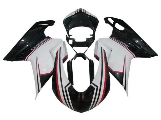 Venta Carenado Moto Ducati 848/1098/1198 2007-2014 - Blanco Rojo Negro Brillante