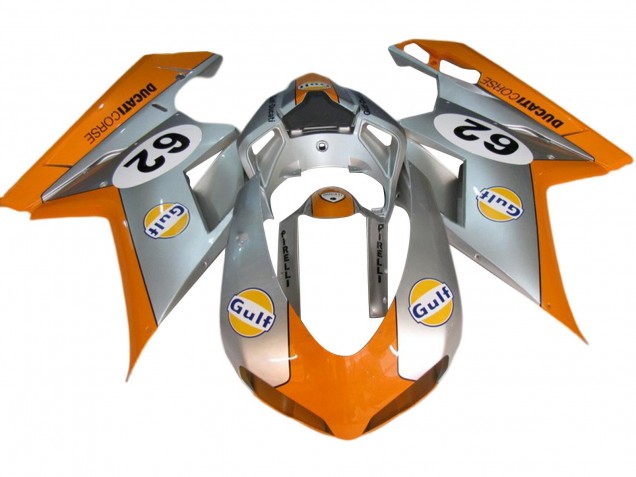 Venta Carenados Moto Ducati 848/1098/1198 2007-2014 - Plata Naranja Gulf 62