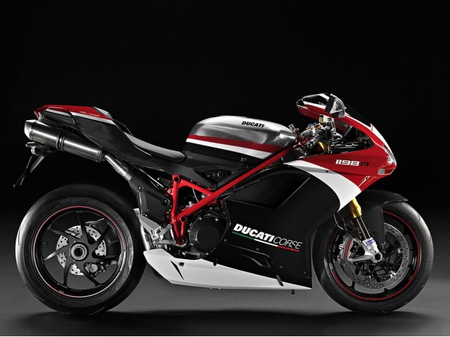 Venta Carenados Moto Ducati 848/1098/1198 2007-2014 - Blanco Rojo Negro Brillante