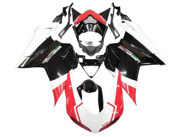 Venta Carenados Moto Ducati 848/1098/1198 2007-2014 - Blanco Rojo Negro Brillante