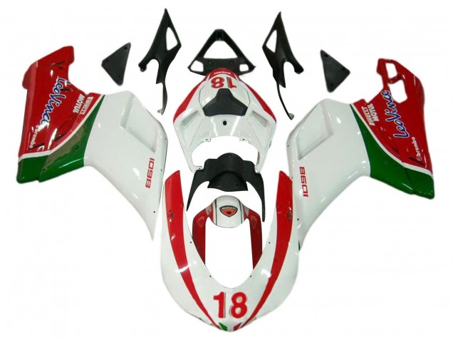 Venta Carenados Moto Ducati 848/1098/1198 2007-2014 - Blanco Rojo Verde 18