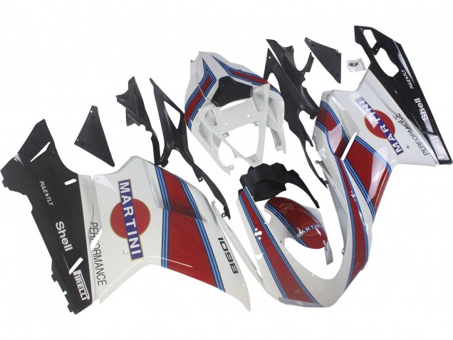 Venta Carenados Moto Ducati 1098 2007-2014 - Blanco Rojo Azul Negro Brillante Martini
