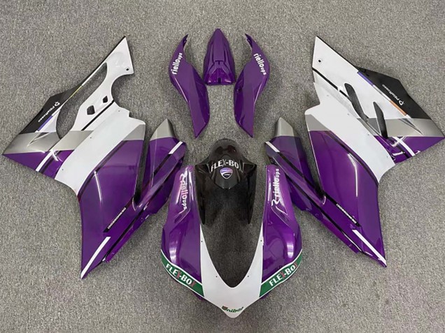 Venta Carenados Moto Ducati 959/1299 2015-2020 - Púrpura Blanco Negro Brillante Flex-Box
