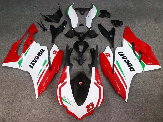 Venta Carenados Moto Ducati 959/1299 2015-2020 - Blanco Rojo Verde Negro Brillante 21