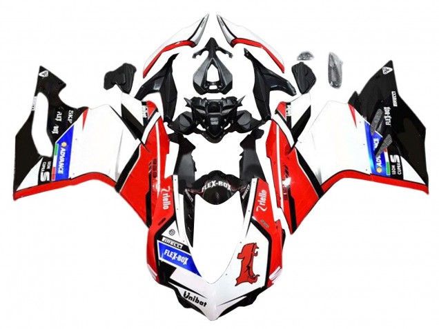 Venta Carenados Moto Ducati 959/1299 2015-2020 - Blanco Rojo Negro Brillante Unibat Flex-Box
