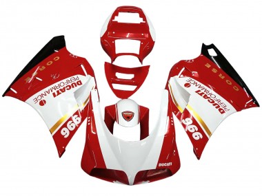 Venta Carenados Moto Ducati 996 1993-2005 - Blanco Rojo Oro Negro Brillante Corse Performance