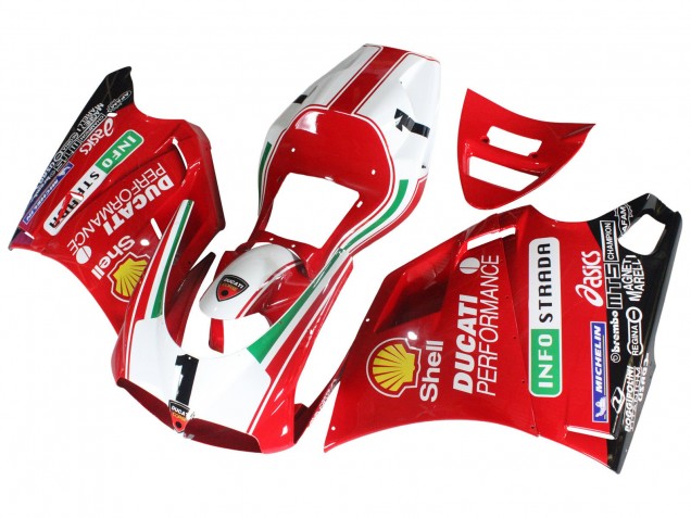 Venta Carenados Moto Ducati 748/916/996/998 1993-2005 - Blanco Rojo Amarillo Verde Negro Brillante Performance