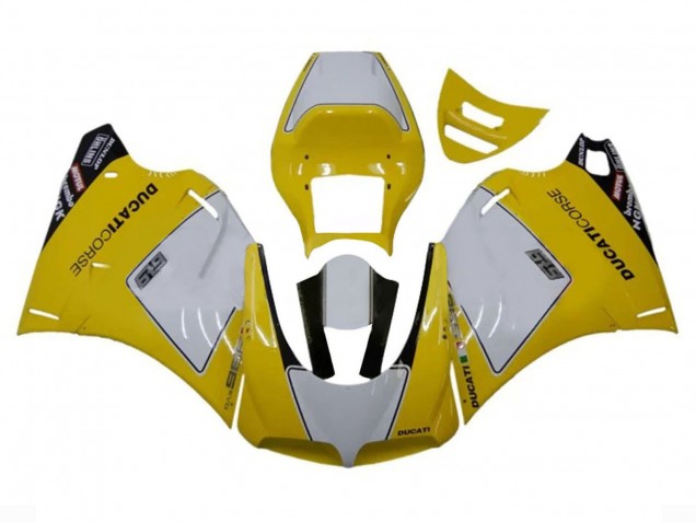 Venta Carenados Moto Ducati 996 1993-2005 - Blanco Amarillo Negro Brillante Corse Performance