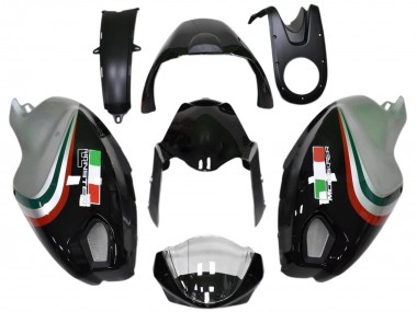 Venta Carenados Moto Ducati Monster 696 796 1100 1100S 2008-2012 - Negro Brillante Plata Rojo Verde