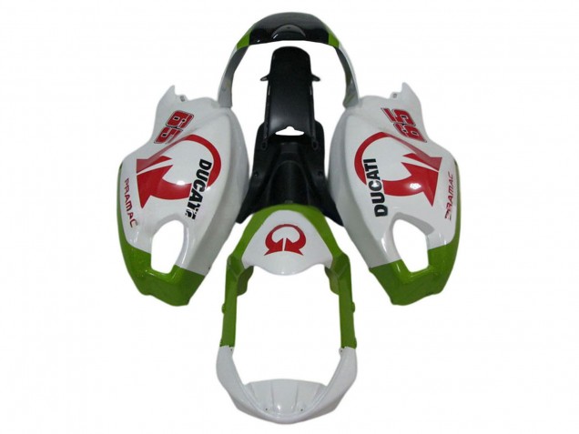Venta Carenados Moto Ducati Monster 696 796 1100 1100S 2008-2012 - Blanco Verde Rojo Pramac
