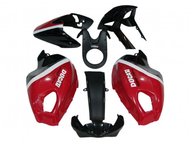 Venta Carenados Moto Ducati Monster 696 796 1100 1100S 2008-2012 - Rojo Blanco Negro Brillante