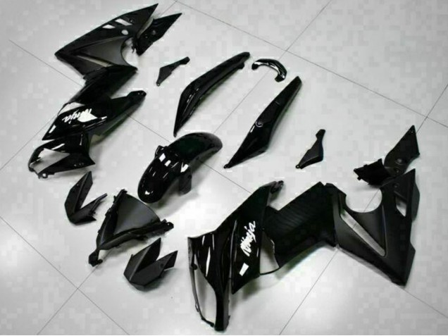 Venta Carenados Moto Kawasaki EX650 2009-2011 - Negro Brillante Blanco Calcomanía
