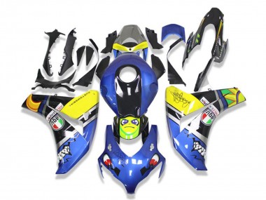 Venta Carenados Moto Honda CBR1000RR 2008-2011 - Azul Amarillo Negro Brillante Tiburón