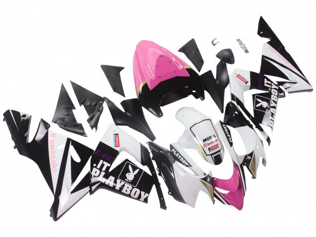 Venta Carenados Moto Kawasaki ZX10R 2004-2005 - Negro Rosa Blanco Playboy Motul