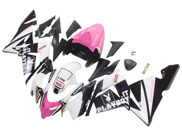 Venta Carenados Moto Kawasaki ZX10R 2004-2005 - Negro Rosa Blanco Playboy Motul