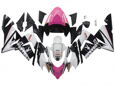 Venta Carenados Moto Kawasaki ZX10R 2004-2005 - Negro Rosa Blanco Playboy Motul