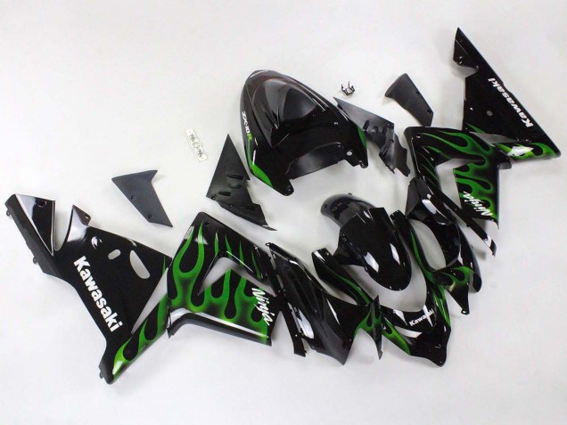 Venta Carenados Moto Kawasaki ZX10R 2004-2005 - Negro Verde Llama Ninja