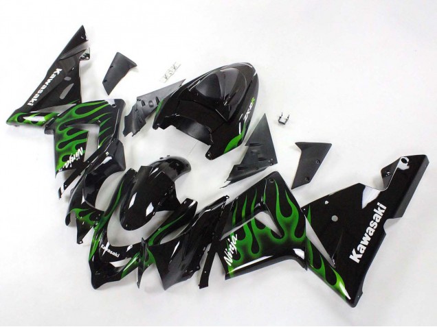 Venta Carenados Moto Kawasaki ZX10R 2004-2005 - Negro Verde Llama Ninja