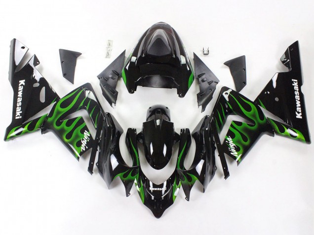 Venta Carenados Moto Kawasaki ZX10R 2004-2005 - Negro Verde Llama Ninja