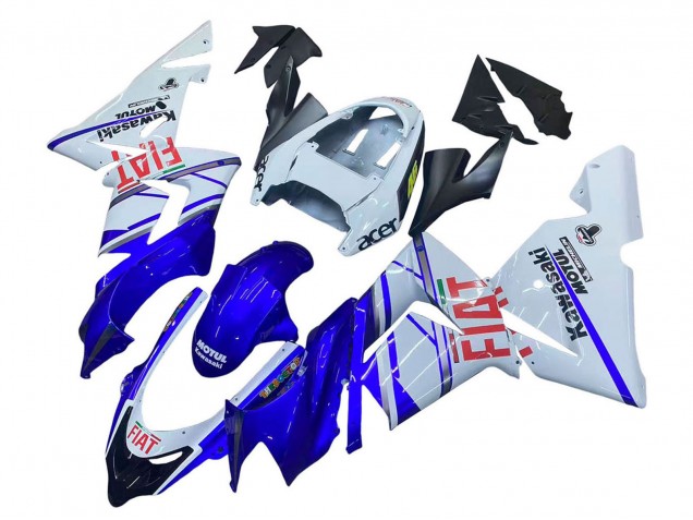 Venta Carenados Moto Kawasaki ZX10R 2004-2005 - Azul Brillante Blanco Fiat Motul