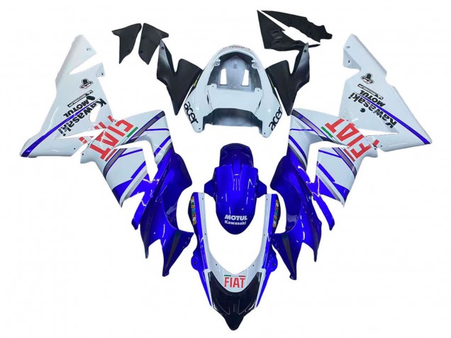 Venta Carenados Moto Kawasaki ZX10R 2004-2005 - Azul Brillante Blanco Fiat Motul