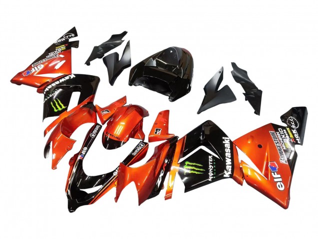 Venta Carenados Moto Kawasaki ZX10R 2004-2005 - Burnt Naranja Negro Monstruo Elf