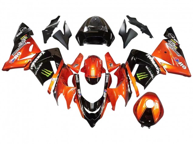 Venta Carenados Moto Kawasaki ZX10R 2004-2005 - Burnt Naranja Negro Monstruo Elf