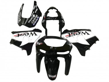 Venta Carenados Moto Kawasaki ZX6R 1998-1999 - Negro Brillante Blanco West