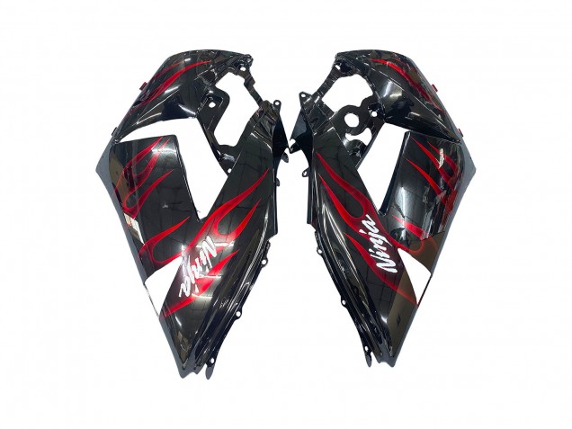 Venta Kits Carenado Moto Kawasaki ZX14R ZZR1400 2006-2011 - Negro Brillante Rojo Llama