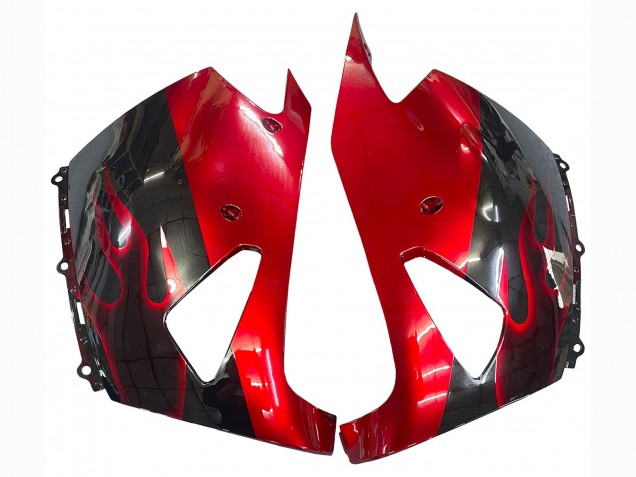Venta Kits Carenado Moto Kawasaki ZX14R ZZR1400 2006-2011 - Negro Brillante Rojo Llama