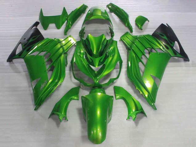 Venta Carenado Moto Kawasaki ZX14R ZZR1400 2006-2011 - Verde Negro Brillante