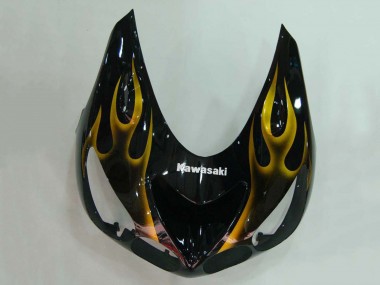 Venta Carenados Moto Kawasaki ZX14R ZZR1400 2006-2011 - Negro Brillante Oro Llama