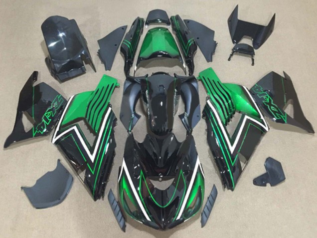 Venta Kits Carenado Moto Kawasaki ZX14R ZZR1400 2006-2011 - Verde Negro Brillante