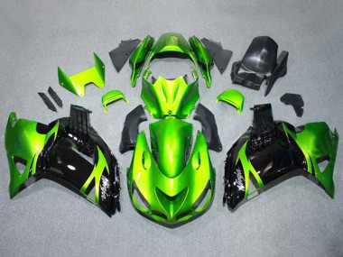 Venta Kits Carenados Moto Kawasaki ZX14R ZZR1400 2006-2011 - Verde Negro Brillante
