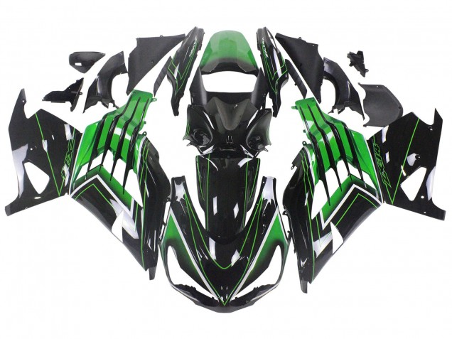 Venta Carenados Moto Kawasaki ZX14R ZZR1400 2012-2024 - Verde Negro Brillante Raya