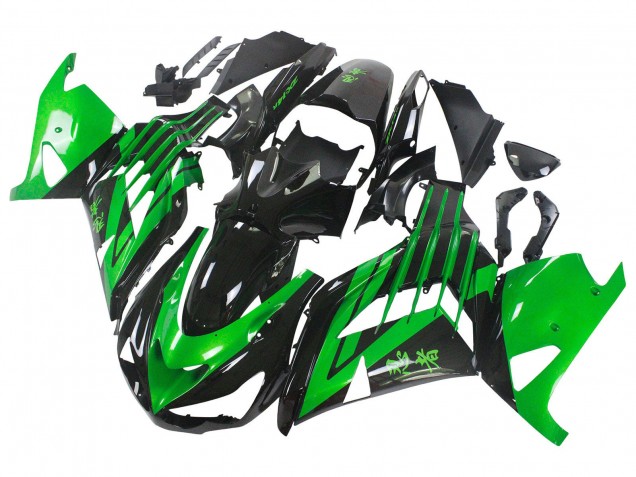 Venta Kits Carenado Moto Kawasaki ZX14R ZZR1400 2012-2024 - Verde Negro Brillante