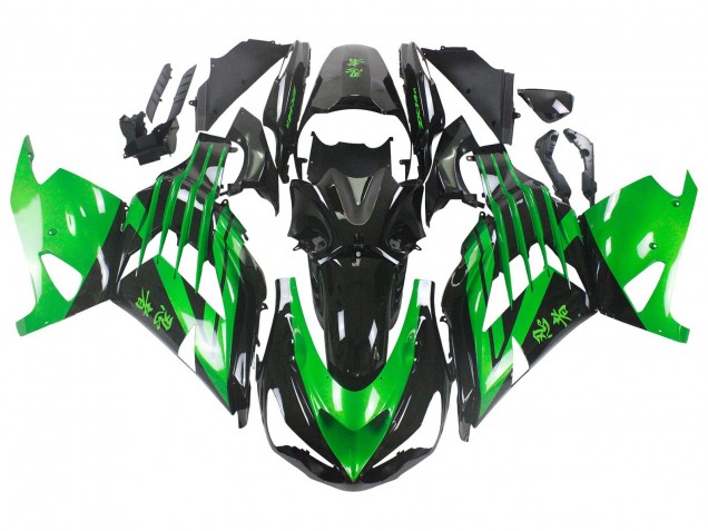 Venta Kits Carenado Moto Kawasaki ZX14R ZZR1400 2012-2024 - Verde Negro Brillante