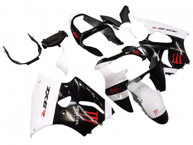 Venta Carenados Moto Kawasaki ZX6R 2000-2002 - Blanco Negro Rojo Monstruo