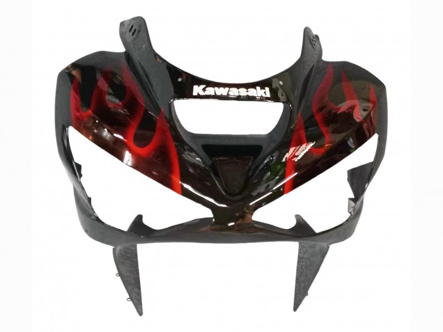 Venta Carenados Moto Kawasaki ZX6R 2003-2004 - Negro Brillante Rojo Llama