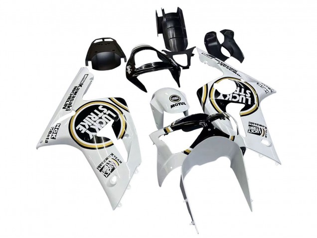 Venta Carenados Moto Kawasaki ZX6R 2003-2004 - Blanco Negro Motul Lucky Strike