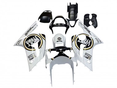 Venta Carenados Moto Kawasaki ZX6R 2003-2004 - Blanco Negro Motul Lucky Strike