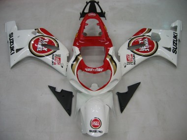 Venta Carenados Moto Suzuki GSXR1000 2000-2002 - Blanco Rojo Lucky Strike