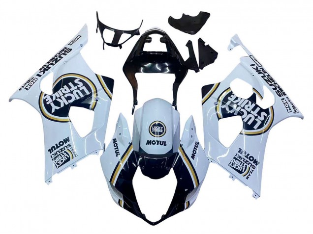 Venta Carenados Moto Suzuki GSXR 1000 2003-2004 - Blanco Negro Oro Motul Lucky Strike